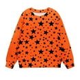 thumbnail image 5 of Odeerbi Toddler Girls Halloween Crewneck Sweatshirts Fall Winter Pullover Sweatshirt 1-12 Years Halloween Printed Long Sleeve Sweatshirt Toddler Clothes Orange, 5 of 5