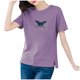 thumbnail image 2 of Puntoco moda mujer casual manga corta impreso o-cuello blusa señoras camiseta tops Puntoco Puntoco-4817, 2 of 3
