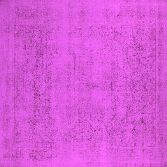 Ahgly Company Indoor Square Oriental Pink Industrial Area Rugs, 5' Square