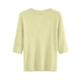 thumbnail image 4 of Women's Pullover Sweater Half Sleeve For Elbow Length Crew Neck Loose Blouse Summer Casual Lightweight Plus Size 1/2 Sleeve Shirts, 4 of 5