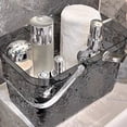 thumbnail image 4 of Clear Handheld Basket for Bathroom and Kitchen Storage, Portable Plastic Organizer with Handle for Toiletries, & Household Supplies, 10.4 x 6.8 x 6.6 in, 4 of 6