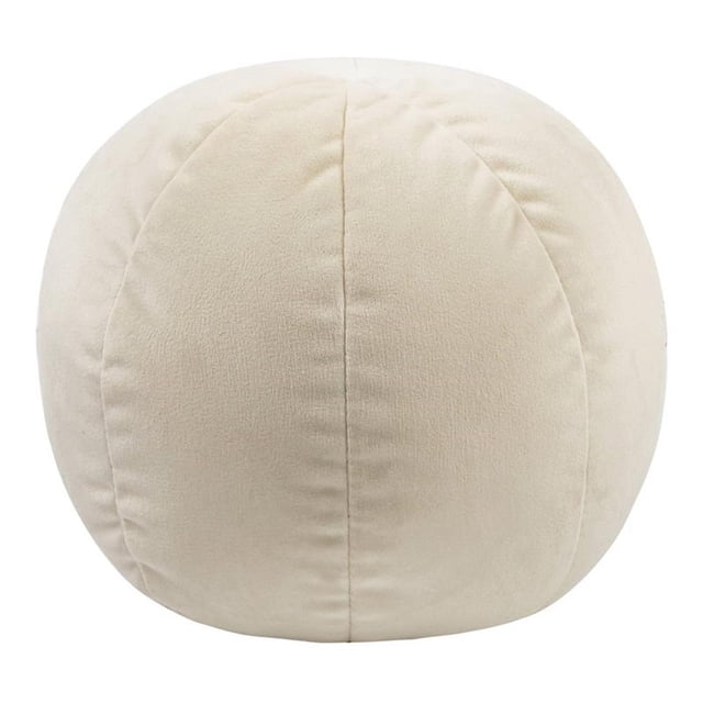 TOV Furniture Boba 14x14" Transitional Velvet Upholstered Pillow in Cream