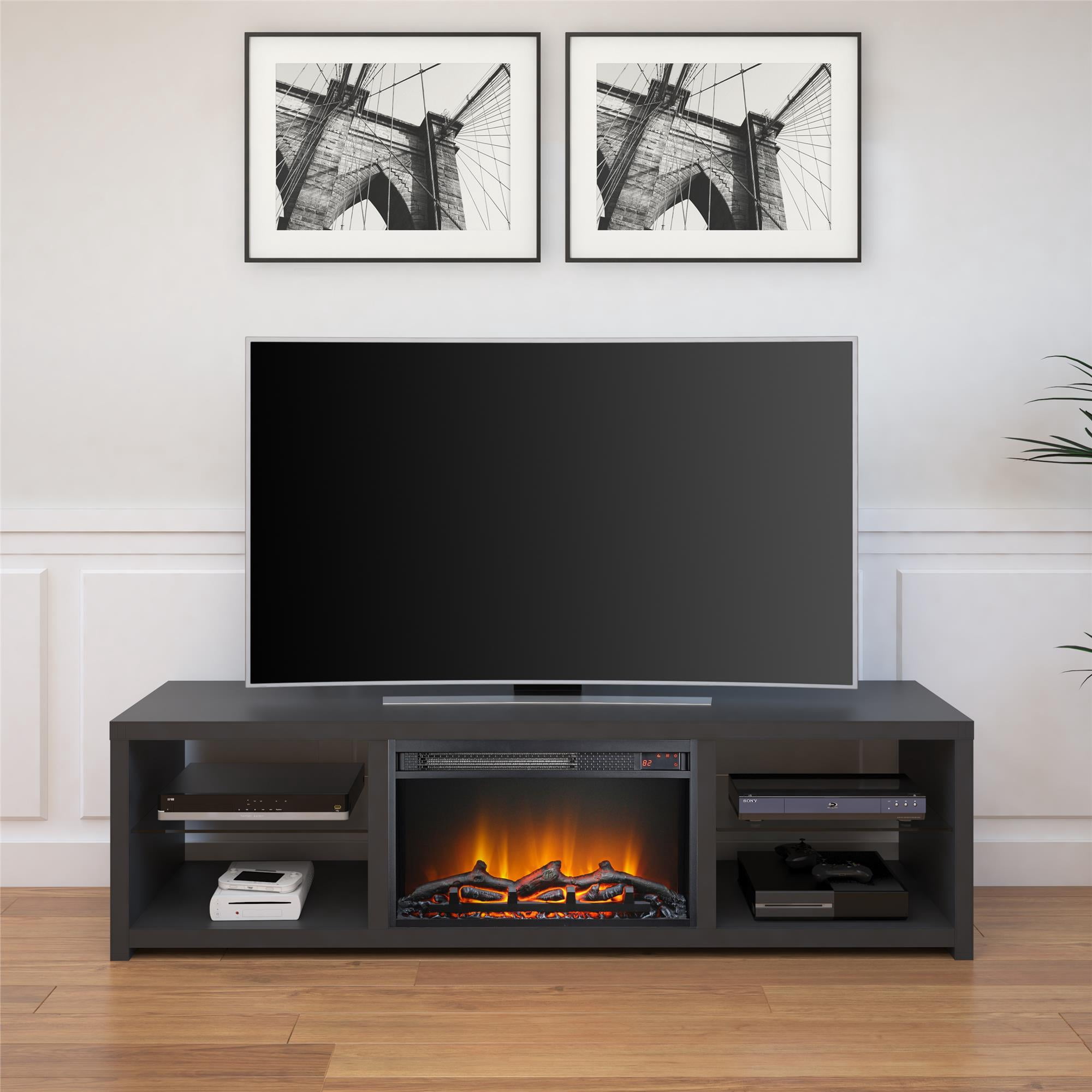 Ameriwood Home Donovan Fireplace TV Stand for TVs up to 70″, Black Sansujyuku sansujyuku.com