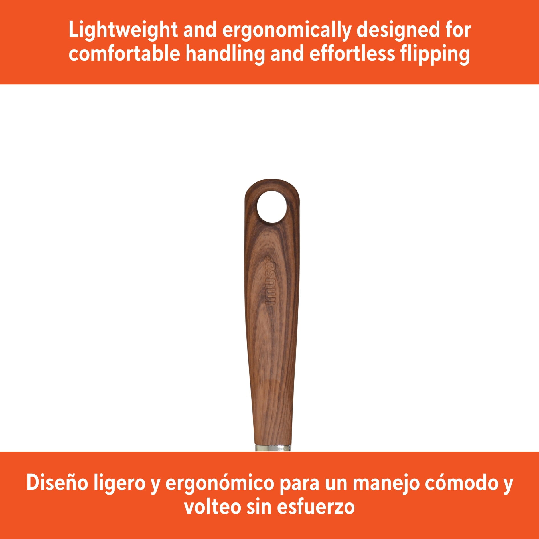 (2 pack) IMUSA Chef WL Slotted Turner with Wood Look Handle