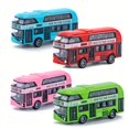 thumbnail image 2 of City Bus Sightseeing Double Decker Bus Model Pull Back VehiclesToy Die Cast Pull Back Vehicles Mini Tourist Model Car for Boys Blue, 2 of 5