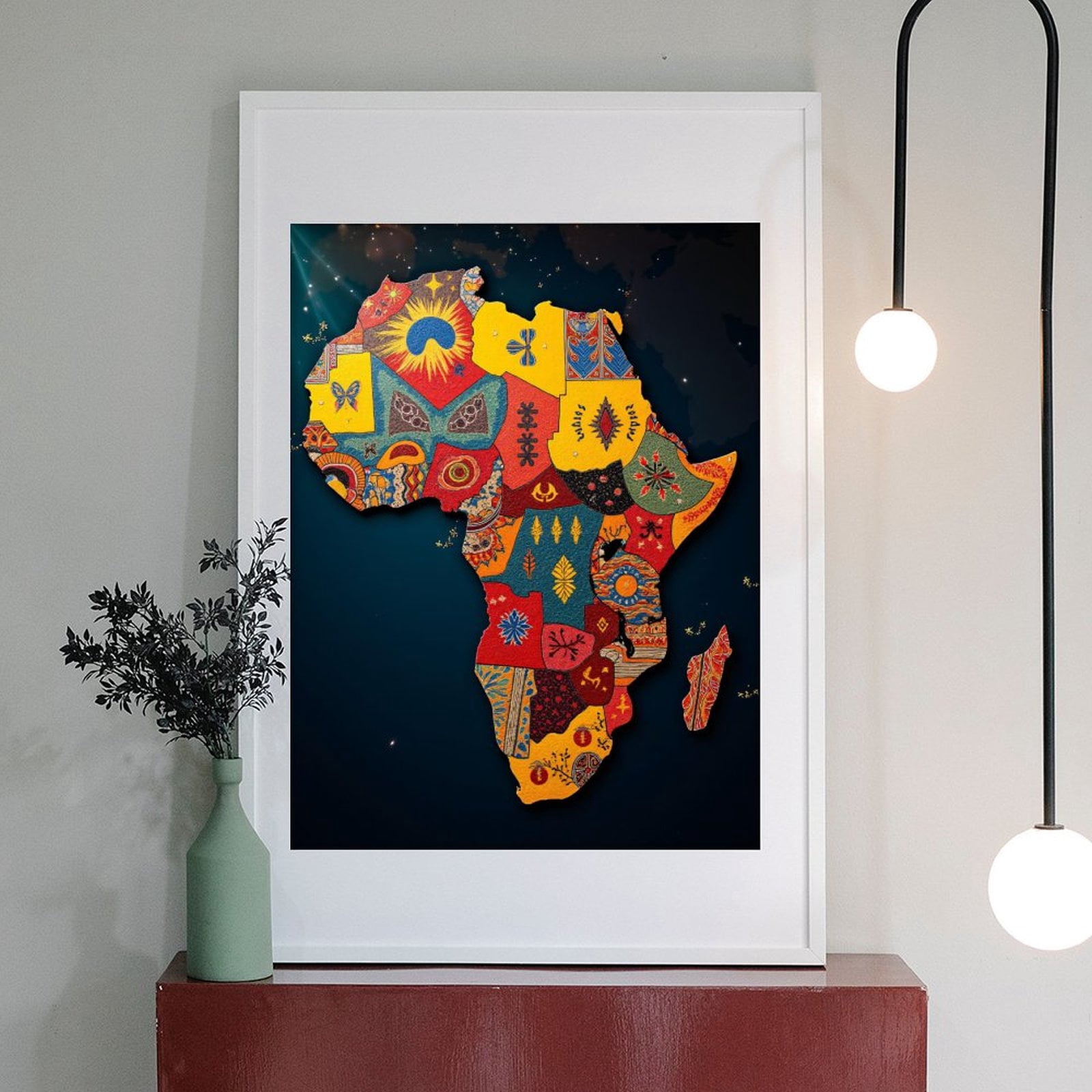 Diamond Art Kits for Adults - 5d Africa Map Colorful Patterns Art Diamond Painting for Adults, Diamond Art for Adults Beginners, Diamond Painting Kits for Adults for Home Wall Decor