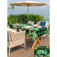 thumbnail image 6 of 52x70 Inch Outdoor Tablecloth with Umbrella Hole Zipper Rectangle St. Patrick's Day Rectangular Tablecloths Outside Waterproof Green Truck Lucky Shamrocks Farmhouse Check Patio Table Cover for Picnic, 6 of 8