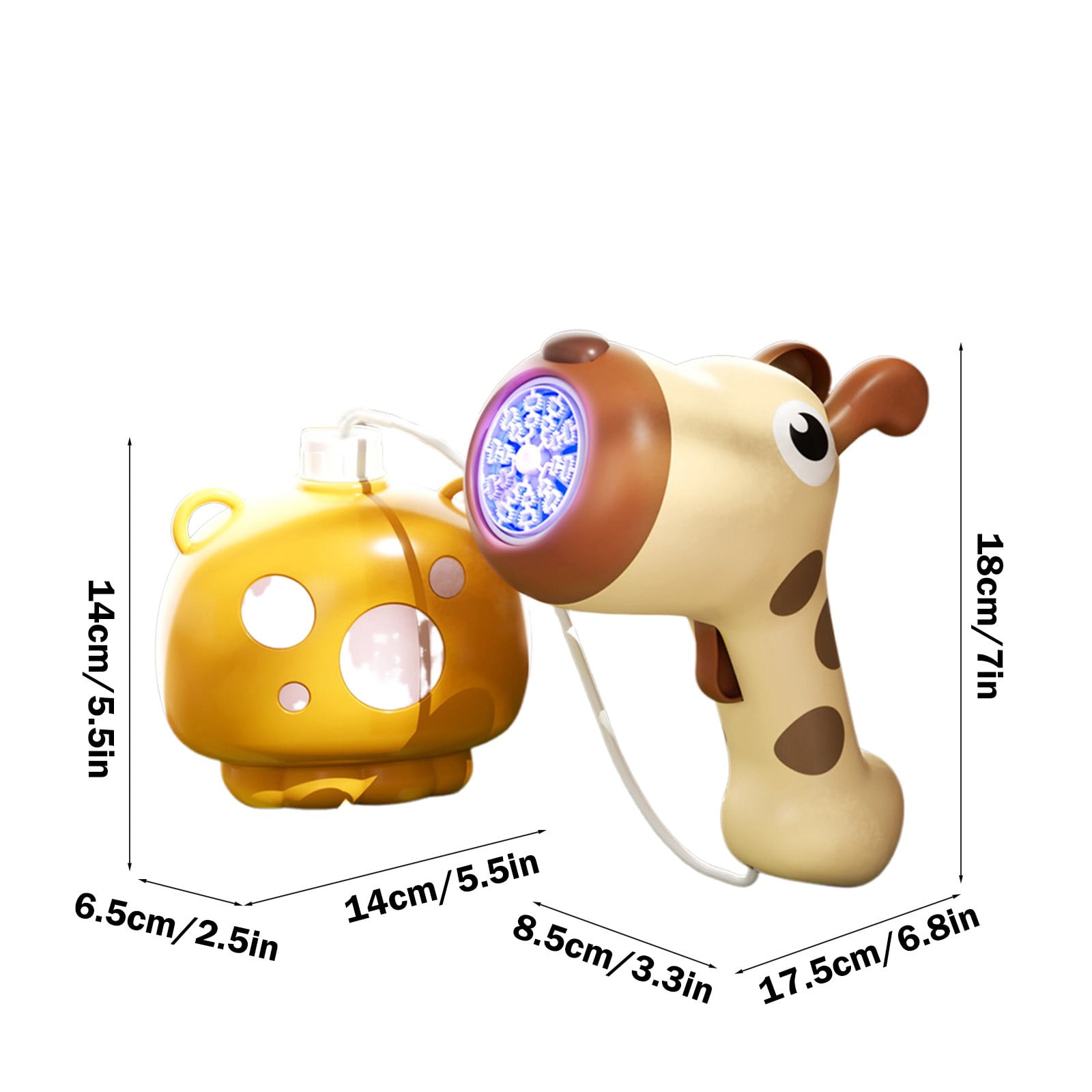 Deer and Puppy Design 20 Hole Backpack Bubble Blower with Colorful LED Lights for Outdoor Fun Activities, Summer Parties and Backyard Entertainment Featuring Automatic Bubble Generation