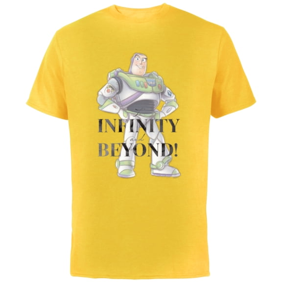 Disney 100 and Pixar’s Toy Story Buzz Lightyear To Infinity - Short Sleeve Cotton T-Shirt for Adults - Customized-Yellow