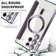 thumbnail image 6 of Allytech Wallet Case for Samsung Galaxy S23 Ultra with Card Slots & Lens Protector, Compatible with MagSafe, Slim Shockproof Anti-Scratch Clear Back Panel [RFID Blocking] Case - Purple, 6 of 8