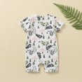 thumbnail image 5 of Odeerbi 0-2Y Infant Boys Girls Cotton Jumpsuit Soft Summer Rompers Toddler Short Sleeve Solid Color T-Shirt Baby Clothes White, 5 of 9