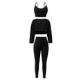 thumbnail image 4 of Xdegoge 3 Piece Sets for Women Long Sleeve Off Shoulder Top ,Sports Bra and High Waisted Tummy Control Leggings Outfits Athletic Yoga Gym Tracksuits, 4 of 7