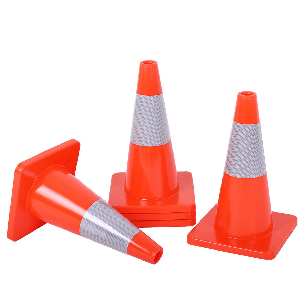 5PCS 18'' Inch Traffic Cone Fluorescent Red Reflective Road Parking Safety Cones 