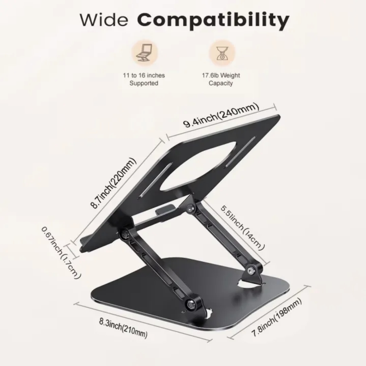 KEXIN Aluminum Adjustable Foldable Laptop Stand, 10–16 Inches photo 7