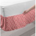 thumbnail image 2 of Pink Bed Skirt, Square Shapes Horizontal Image with Diamond Shapes Triangles Artwork Print, Elastic Bedskirt Dust Ruffle Wrap Around for Bedding Decor, 4 Sizes, Dark Coral and White, by Ambesonne, 2 of 2