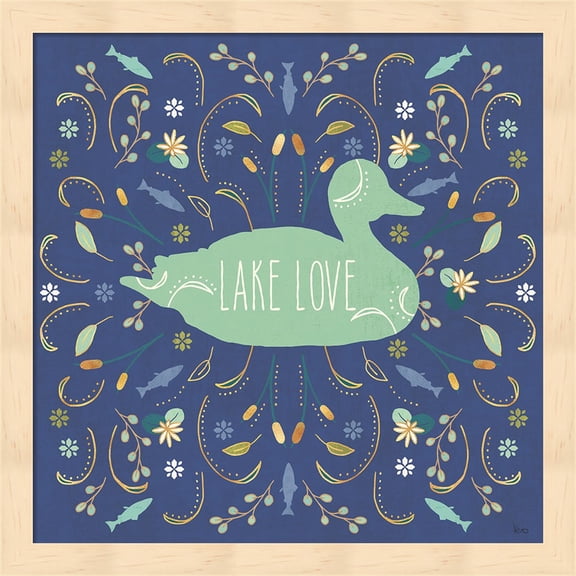 Otomi Lake II Dark by Veronique Charron, Framed Wall Art, 13.25W x 13.25H