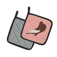 thumbnail image 2 of Caroline's Treasures English Pouter Pigeon Pink Check Pair of Pot Holders, 2 of 3