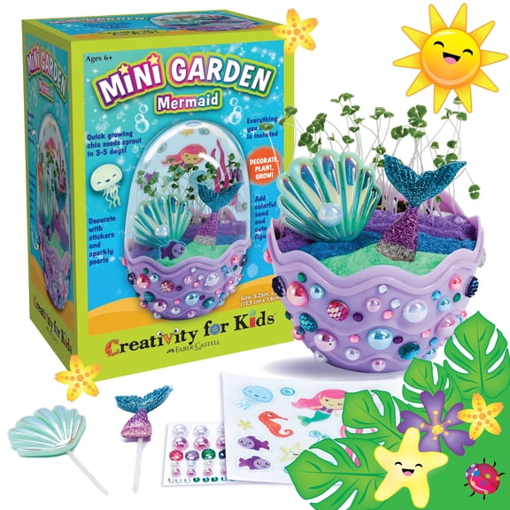 Creativity for Kids Mini Garden - Mermaid Spring Crafts – STEAM Arts and Crafts for Girls ( Ages 6 )
