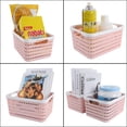 thumbnail image 5 of 8 Pack Panier de Rangement en Plastique 9.2 x 6.8 x 4.7 Pouces Acrux7 Panier de Réfrigérateur de Cuisine Portable en Plastique Tressé Boîte de Rangement de Bureau pour Cuisine Salle de Bain et Armoire (Rose), 5 of 5