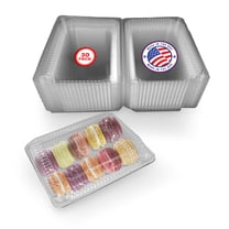 MT Products Clear Plastic Pastry Containers 9" x 6.5" x 2.25" - Disposable Cake Slice Container - Pack of 30