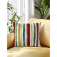 thumbnail image 2 of Outdoor Pillows Waterproof, Red Green Stripe Bedding Throw Pillows with Insert for Couch Sofa Bed, Modern Abstract Colorful Striped 16x16 Inch Pillowcases Decorative Camping Patio Pillow Set of 1, 2 of 8