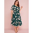 thumbnail image 3 of U.Vomade Robe pour Femme Grande Taille Robe à Boutons à Motif Floral, 3 of 6