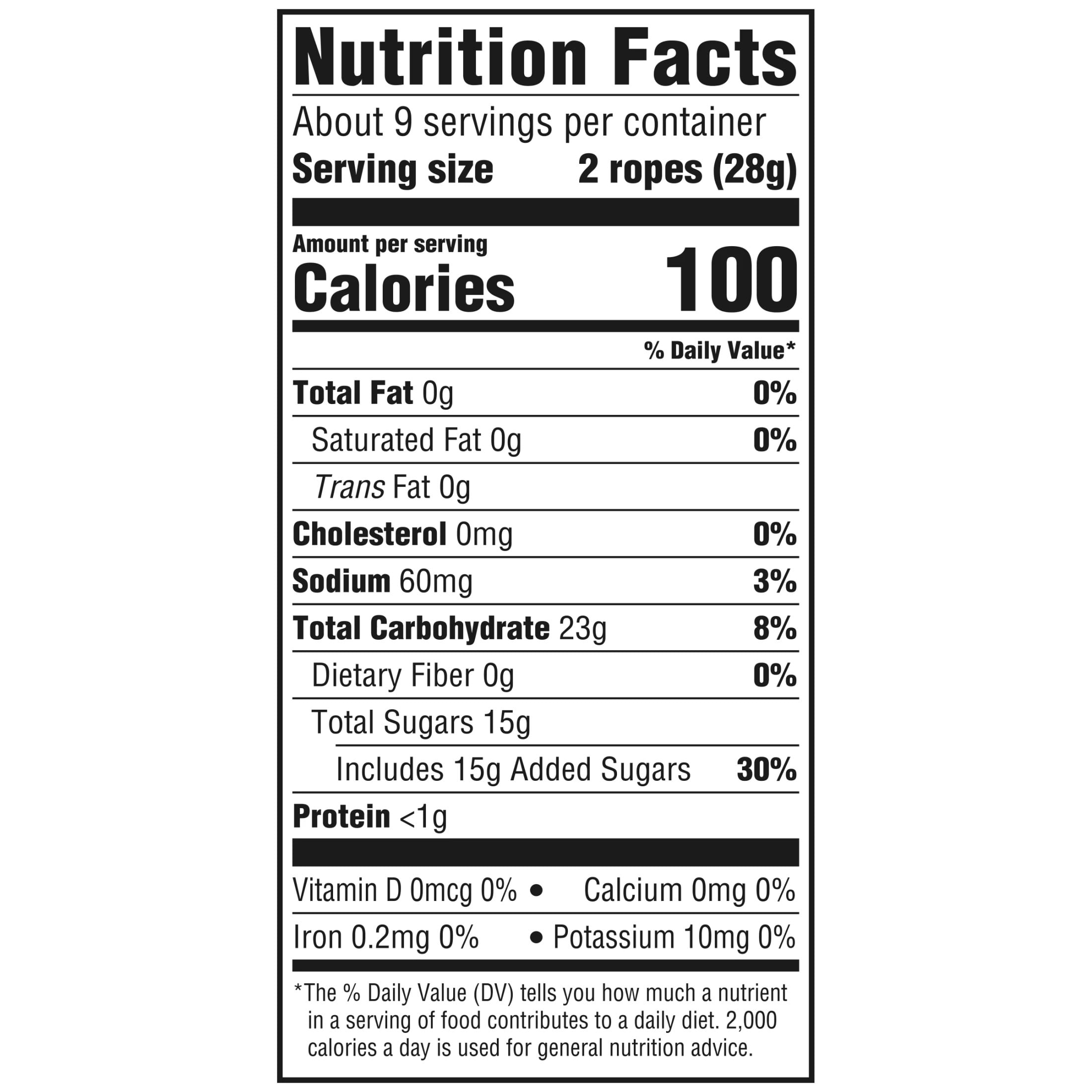SweeTARTS Ropes, Pineapple Punch Summer Candy, Soft and Chewy, 9 oz