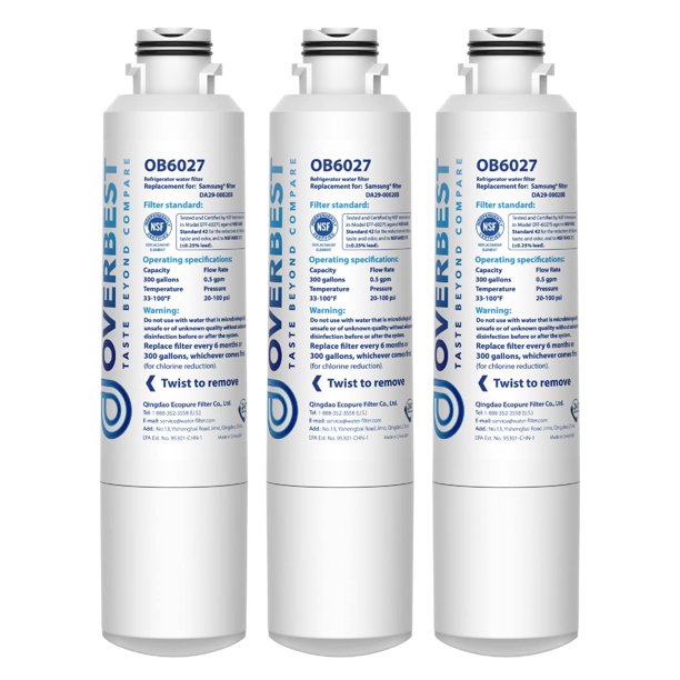 Filtro de agua para refrigerador Overbest DA29-00020B para Samsung