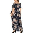 thumbnail image 2 of Lenago Womens Plus Size Summer Dresses 2026 Party Boho Print Maxi Long Dress V-Neck Short Sleeve One Shoulder Dress for Wedding Guest, 2 of 9