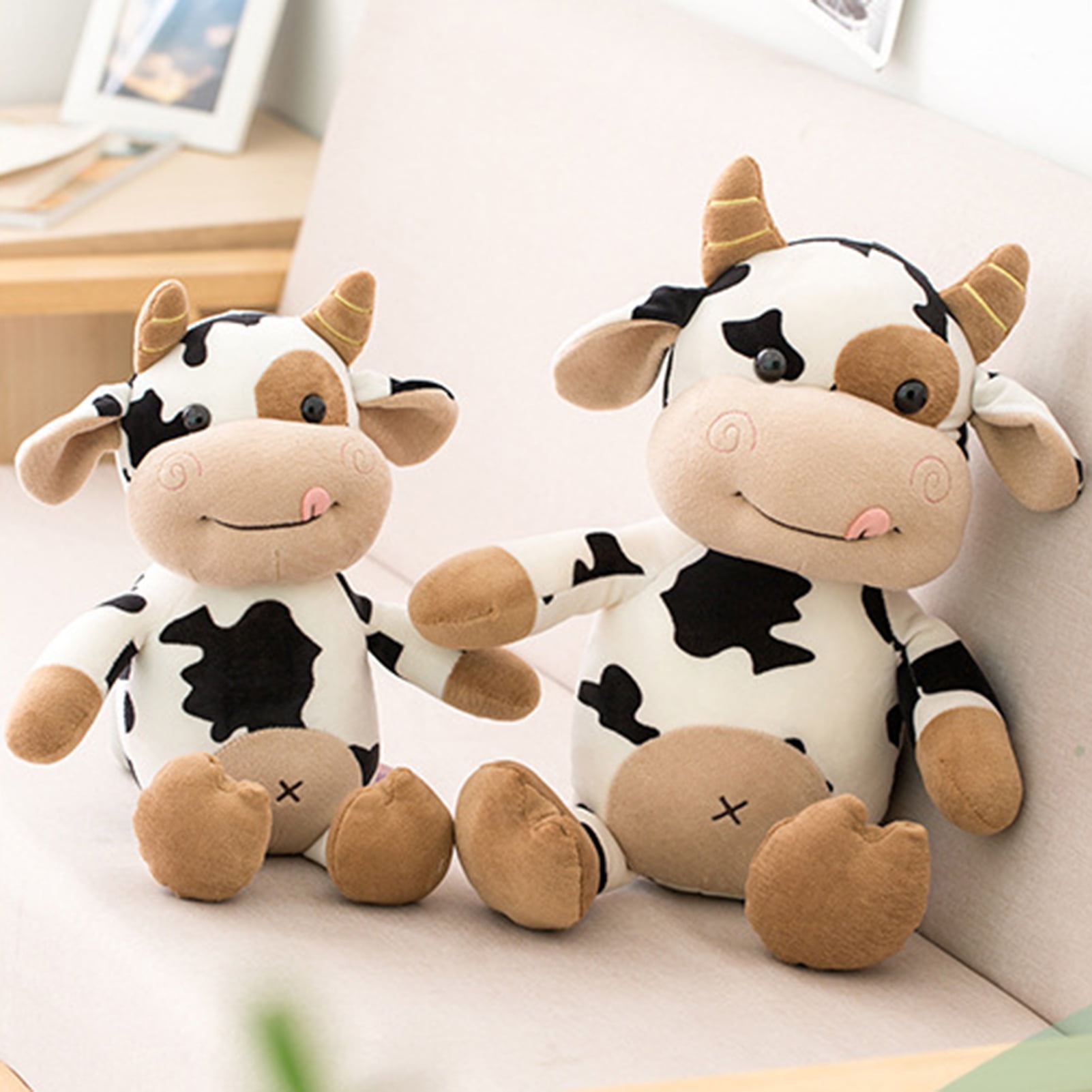 SPRING PARK Cow Toy Cute Cattle Plush Stuffed Animals Cattle Soft Doll 