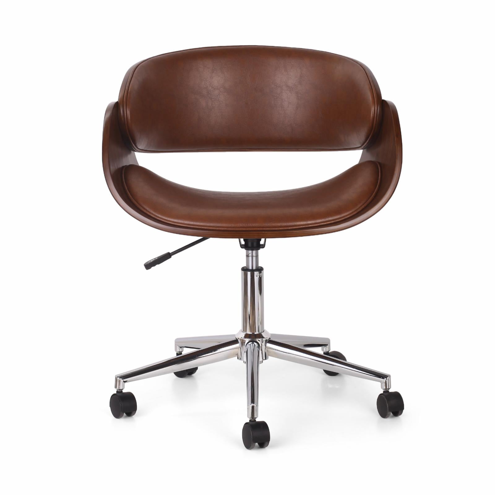 Bronson MidCentury Modern Upholstered Swivel Office Chair