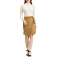 thumbnail image 2 of Allegra K Women's A-Line Front Slit Knee Length Wrap Faux Suede Skirt, 2 of 6