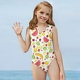 thumbnail image 5 of FOR U DESIGNS Fashion Leotard One Piece Swimsuit for Kids Girls 9-10Y Fruits Theme V Neck Swimwear Athletic Sleeveless Swimwear for Beach Swimming, 5 of 8