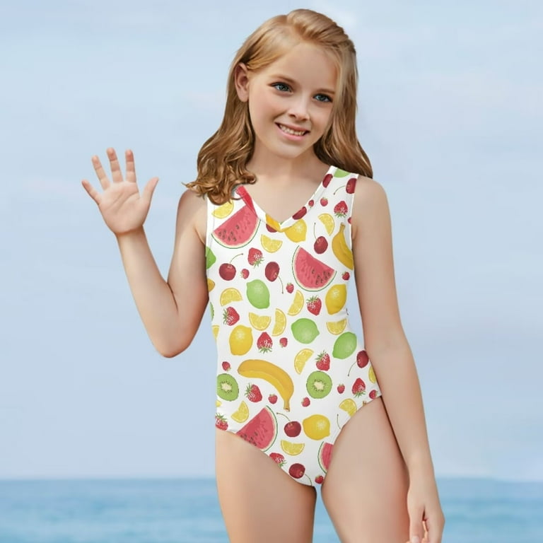FOR U DESIGNS Fashion Leotard One Piece Swimsuit for Kids Girls