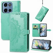 Embossed PU Leather Wallet Phone Case for Moto G Stylus 5G (2025),Full Protection Magnetic Clasp Flip Stand Card Slots Shockproof Protective Cover with Hand Strap For Moto G Stylus 5G (2025),Green