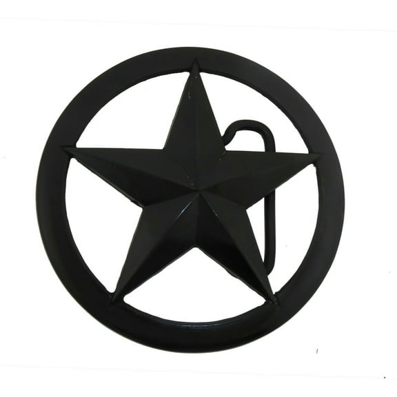 Western Cowboy Lonestar Sheriff Chief Star Cop Police Badge Belt Buckle Texan Black Metal Oval Finished