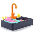 thumbnail image 2 of Fregadero juguete eléctrico agua reciclaje lavavajillas niños cosplay simulación responsabilidad toys cocina accesorios de juguete azul oscuro kenally FN001334-01, 2 of 6