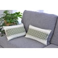 thumbnail image 3 of Cotton Woven Designer Lumbar Throw Pillow Covers Olive Green / Cream White, 12 x 20 inches | Oblong Small Rectangular Pillow Cases Set of 2, 3 of 5