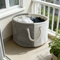 thumbnail image 5 of Fabric Foldable Large Basket, Blanket Basket Living Room, Woven Cotton Rope Storage Bin, Kids Dog Toy Storage Bin Box, Tall Laundry Hamper, Blankets Pillows Organizer Holder, 5 of 6