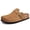 Brown, variant on Litfun Suede Clogs for Women Cork Footbed Leather Sandals Arch Support Potato Shoes with Adjustable Buckle, Taupe