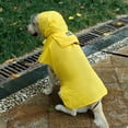 thumbnail image 1 of Impermeable plegable para mascotas con capucha para perros, chaqueta impermeable con tiras reflectantes, poncho ligero ajustable para perros pequeños y medianos (1 unidad, amarillo, talla L), 1 of 5