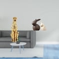 thumbnail image 2 of Escultura de conejo guepardo de dorada, adorno decorativo de mesa para oficina, hogar, gabinete, jardín, decoración de Pascua., 2 of 8