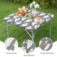 thumbnail image 4 of Gray Halloween White Ghosts Square Fitted Tablecloth with Elastic Edge,Square Table Cover,Washable Elastic Table Cover for Home Kitchen Party Decor 34"x34", 4 of 6