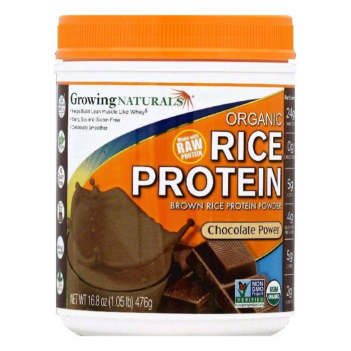 Growing Naturals Chocolate Power Brown Rice Protein Powder, 16.8 OZ