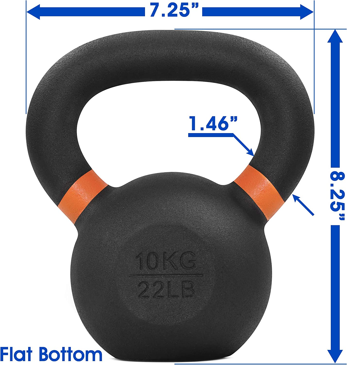 Yes4All 10kg / 22lb Powder Coated Kettlebell, Single - image 4 of 8