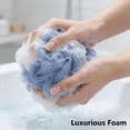 thumbnail image 3 of CasaVibe 3 Pack Loofah Bath Sponge Set, 50g PET Mesh Body Loofah for Men & Kids, Rich Bubble Bath, Gentle Exfoliating, Quick-Drying Daily Shower Cleansing Sponge, 3 of 12