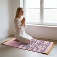thumbnail image 4 of Prayer Mat Bilingual Guided Prayer Mat With Qibla Direction Finder For Salah And Meditation Non- Flannel Prayer Rug(Pink-L-70X110cm), 4 of 5