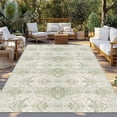 thumbnail image 2 of Sage Green Floral Boho Outdoor Rug 3x5 Ft - Reversible Patio Rug Outdoor Camping Rugs, Vintage Ethnic Tribe Abstract Art Indoor Outdoor Area Rugs, Non-Slip Outdoor Carpet Runner for Deck/Porch, 2 of 8
