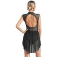 thumbnail image 2 of Aiihoo Costume de Danse Lyrique pour Femmes avec Strass Scintillants, Robe Justaucorps de Ballet en Maille Transparente Patchwork, Noir G, 2 of 7