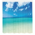 thumbnail image 3 of Ambesonne Summer Shower Curtain, Ocean Dreamy Sea Beach, 69"Wx84"L, Turquoise Blue, 3 of 5